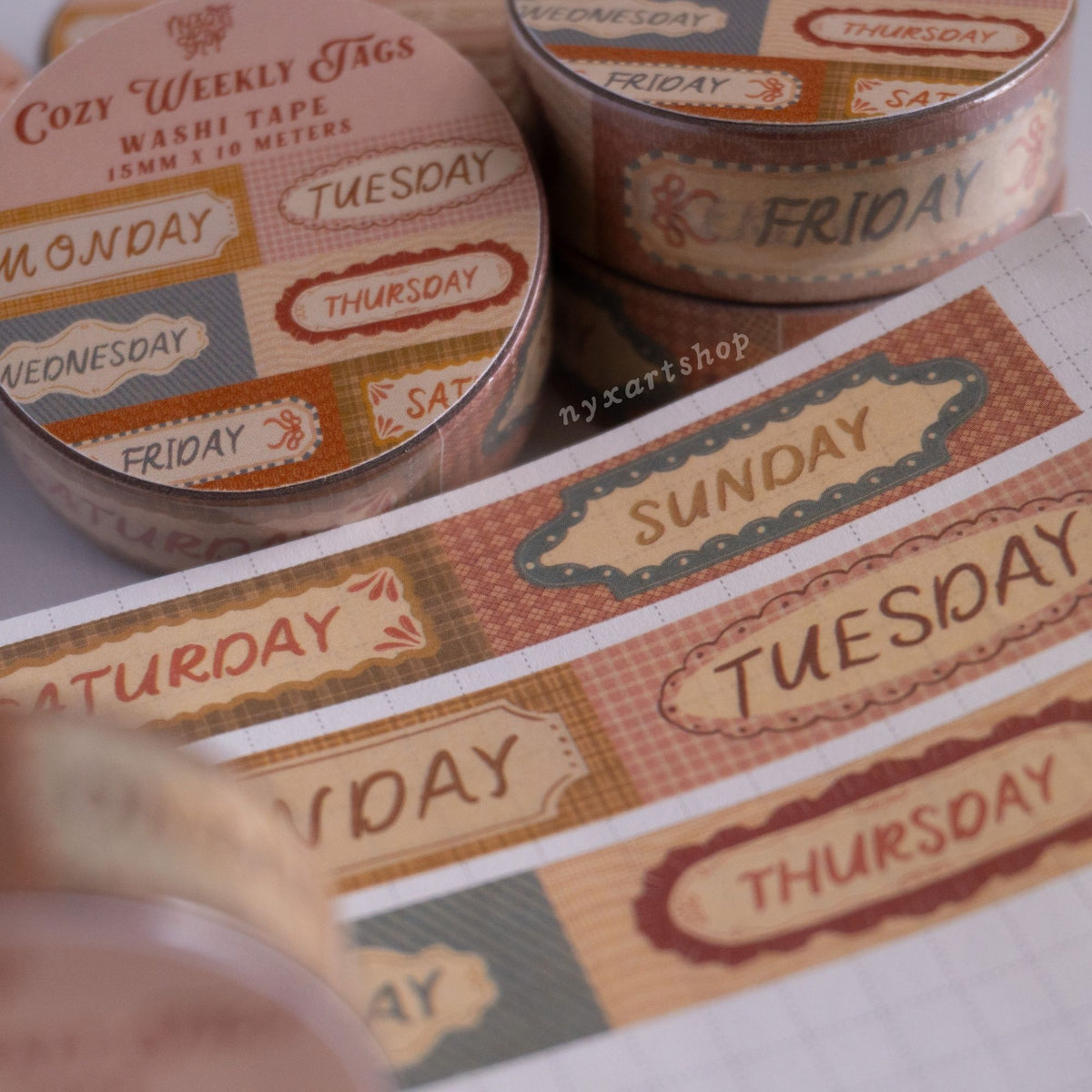 Cozy Weekly Tags Washi Tape