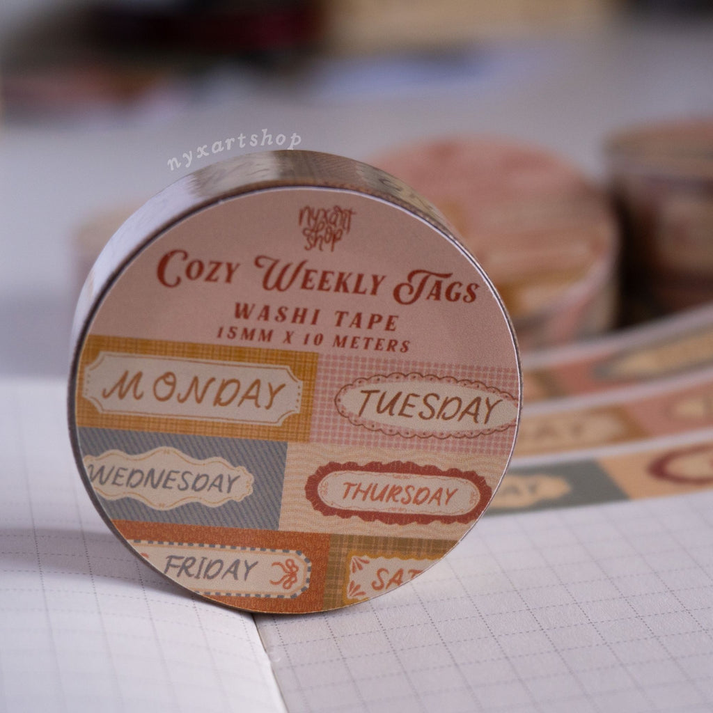 Cozy Weekly Tags Washi Tape