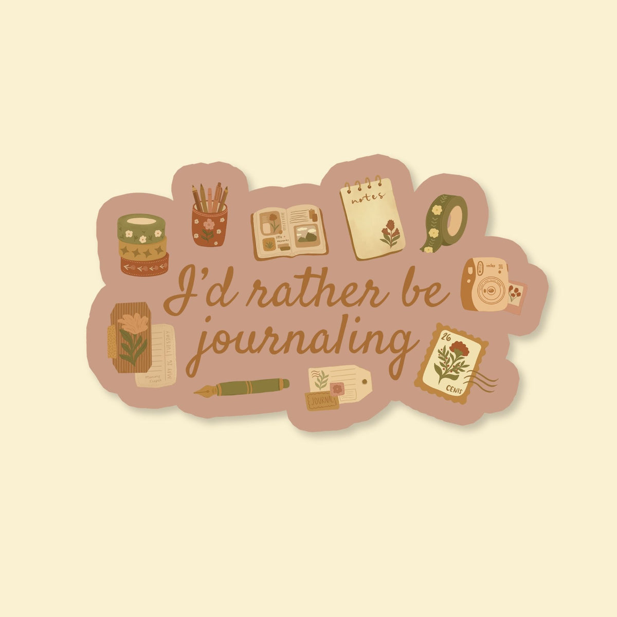 I'd Rather Be Journaling - Pink | Vinyl Sticker