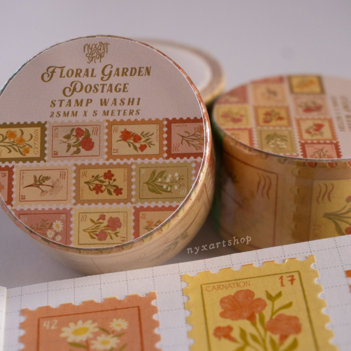 Floral Garden Postage Stamp Washi Tape