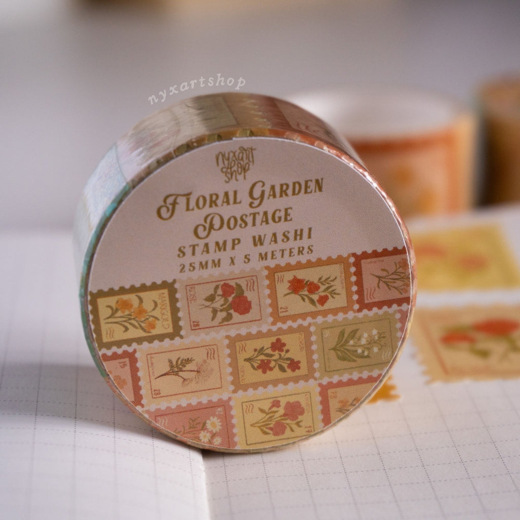 Floral Garden Postage Stamp Washi Tape
