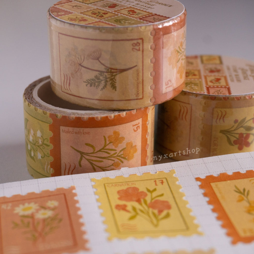 Floral Garden Postage Stamp Washi Tape