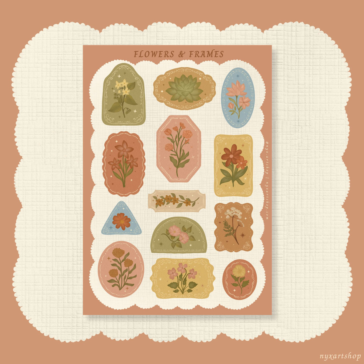 Flowers and Frames | Sticker Sheet