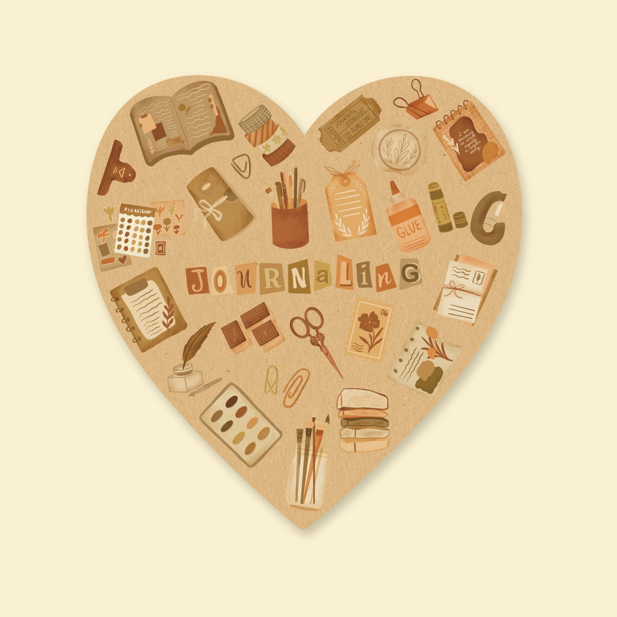 Journaling Things Heart Waterproof Vinyl Stickers