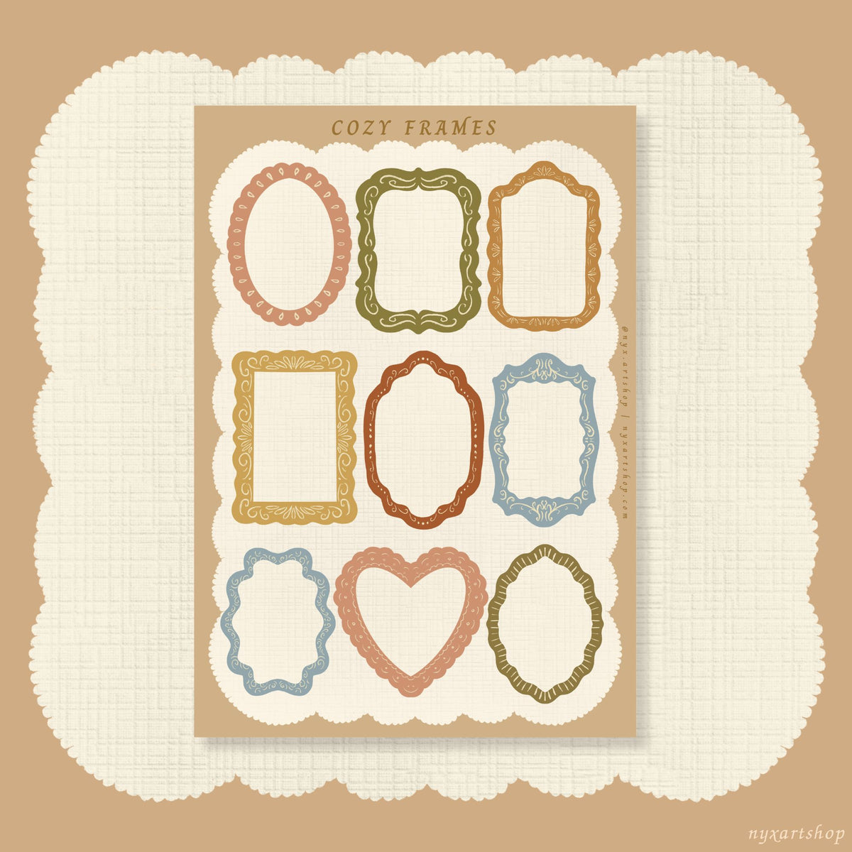 Cozy Frames | Sticker Sheet