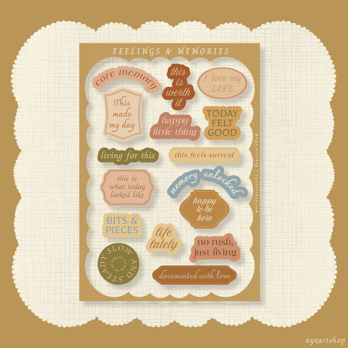 Feelings and Memories | Sticker Sheet