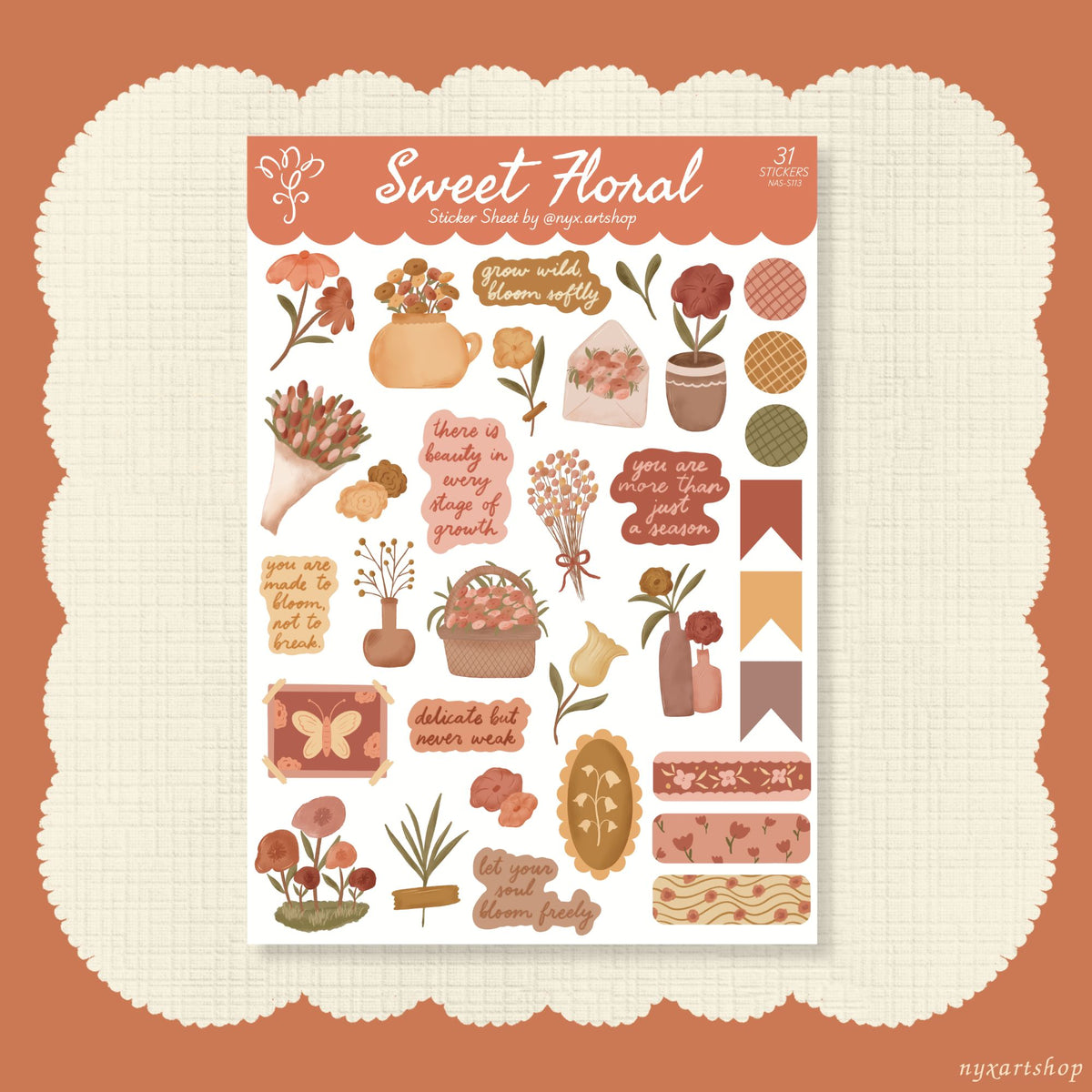 Sweet Floral Sticker Sheet