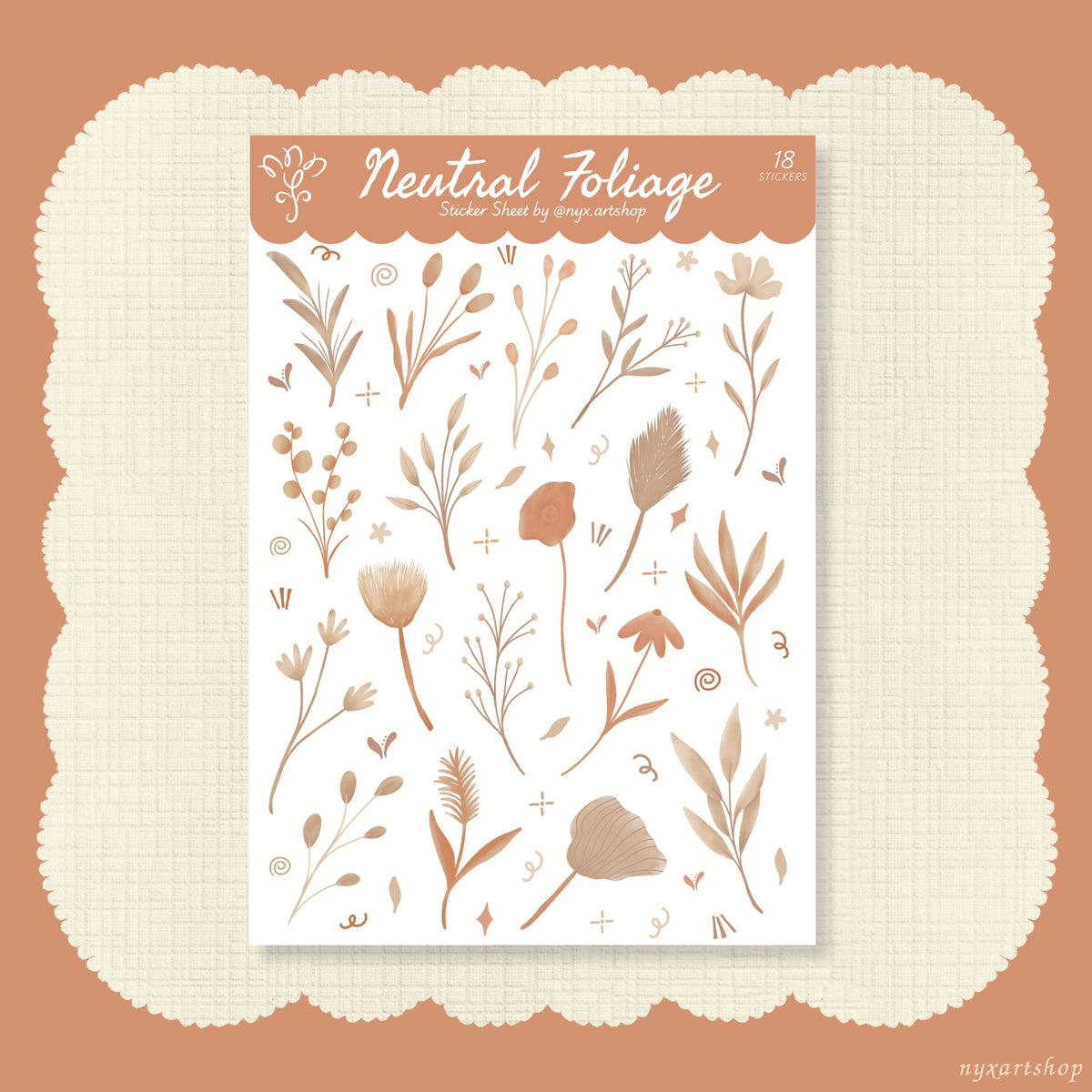 Neutral Foliage Sticker Sheet