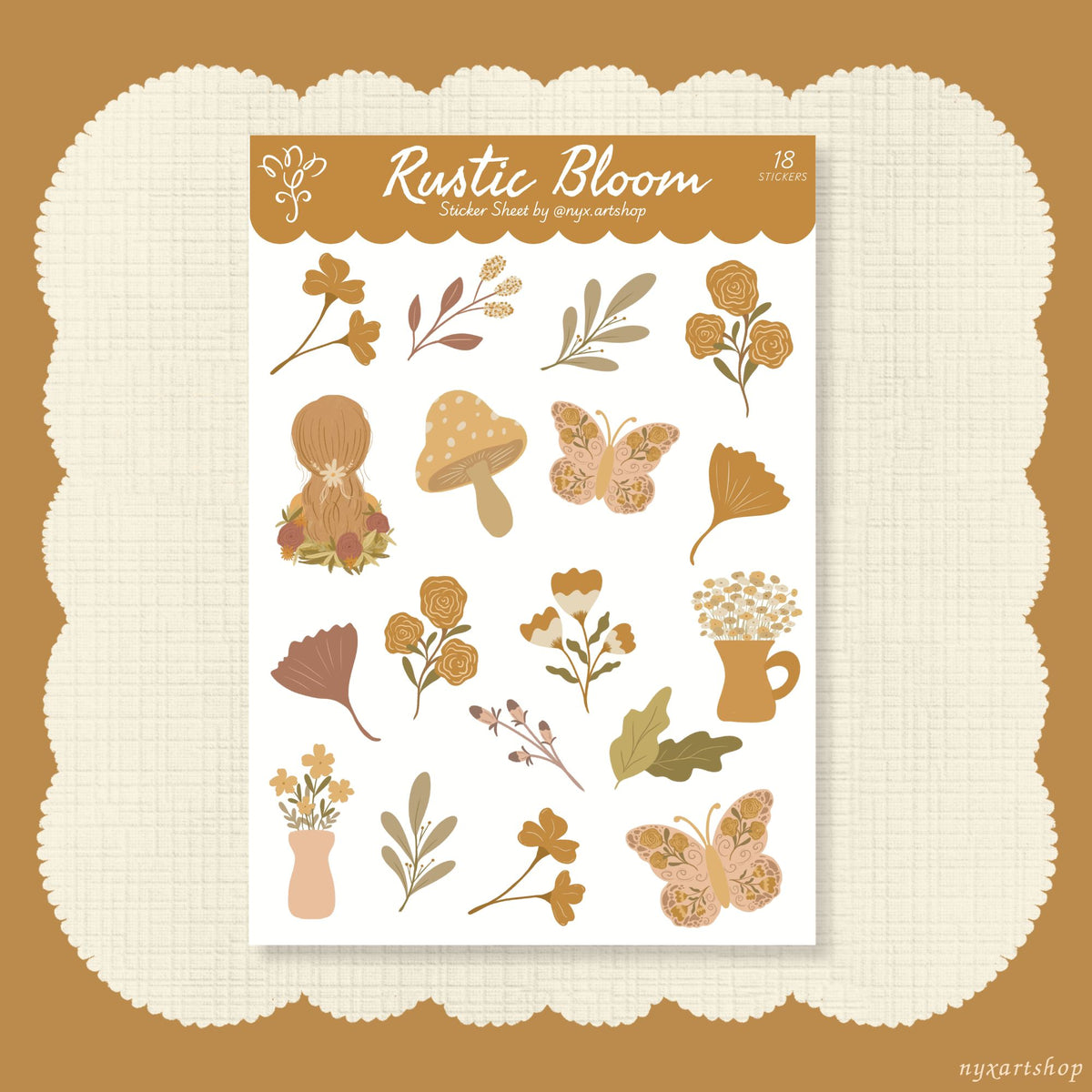 Rustic Bloom Sticker Sheet