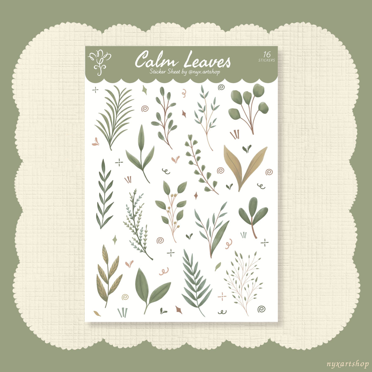 Calm Leaves Sticker Sheet