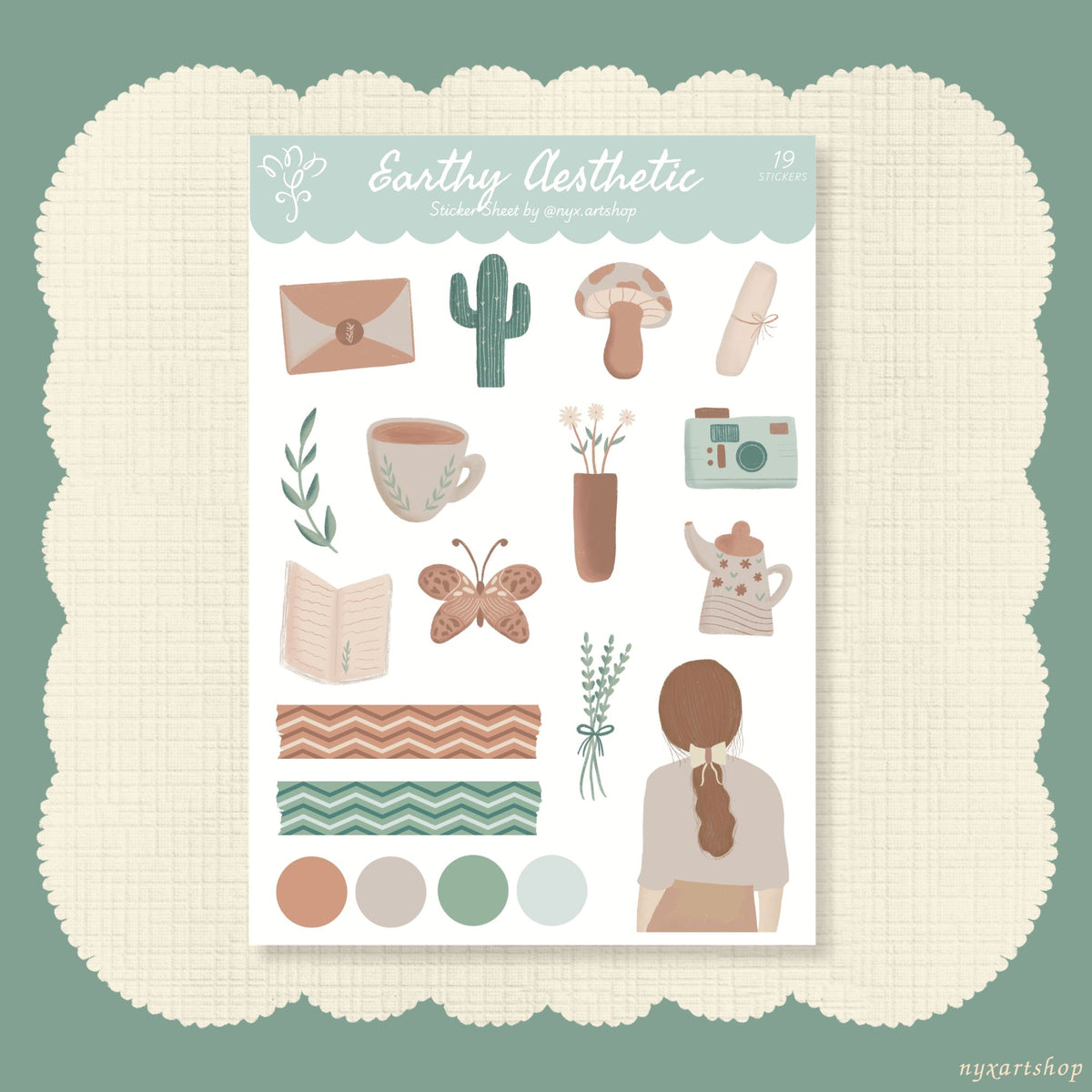 Earthy Aesthetic Sticker Sheet