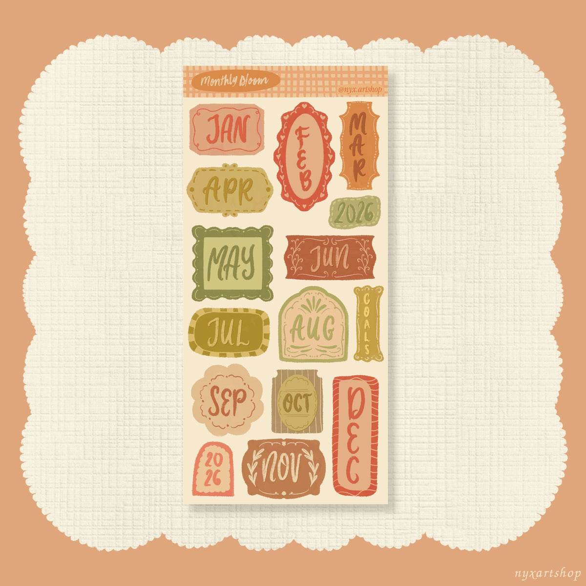 Monthly Bloom | Sticker Sheet