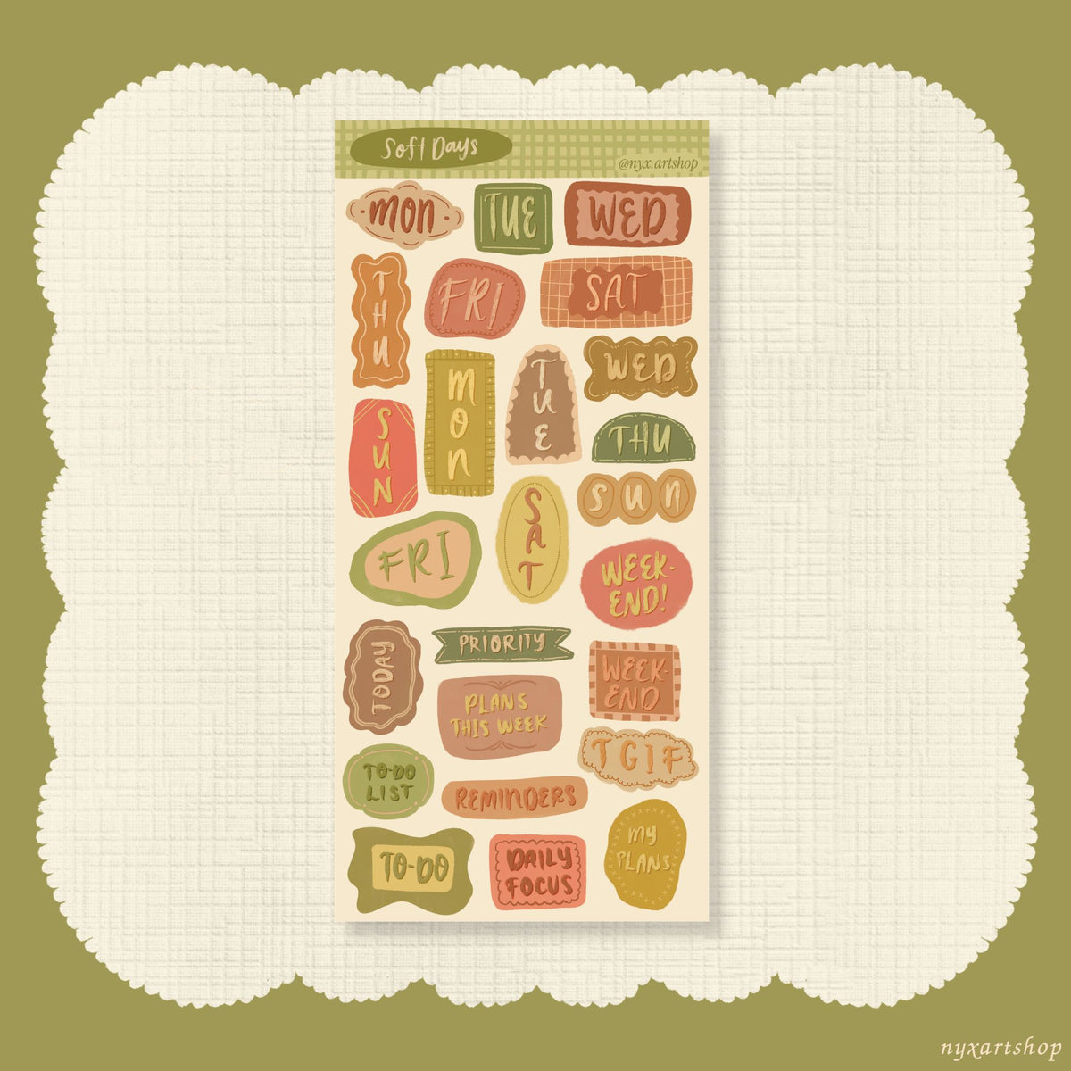 Soft Days| Sticker Sheet