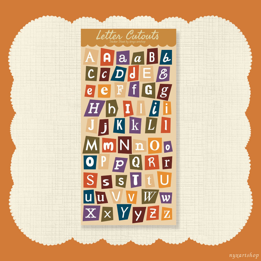 Letter Alphabet Cutouts | Sticker Sheet