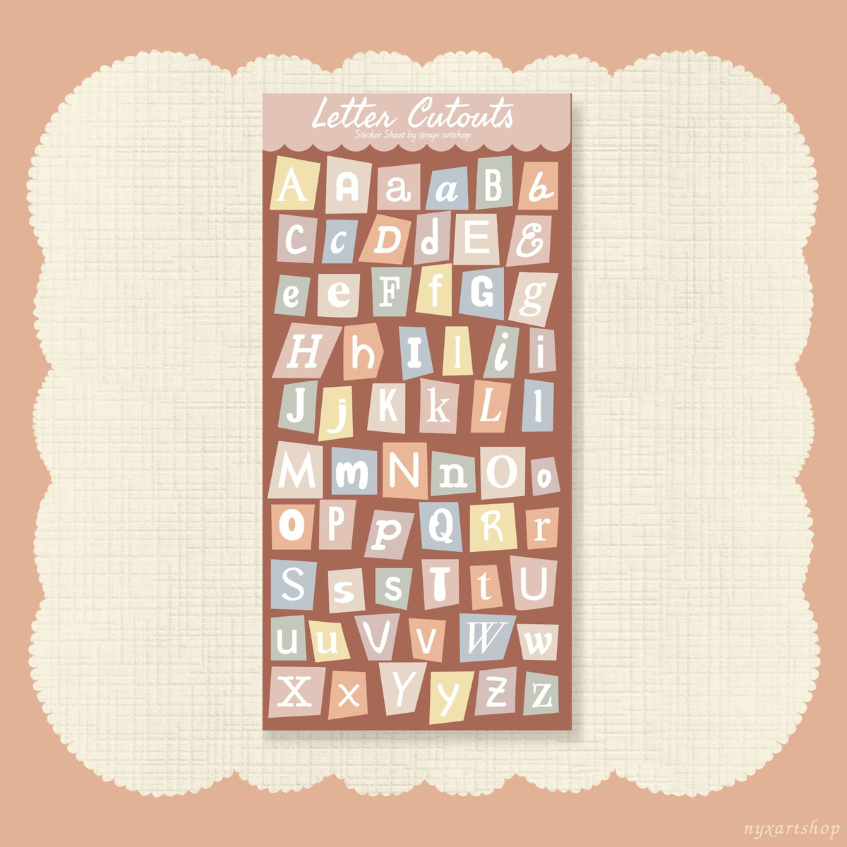 Letter Alphabet Cutouts | Sticker Sheet