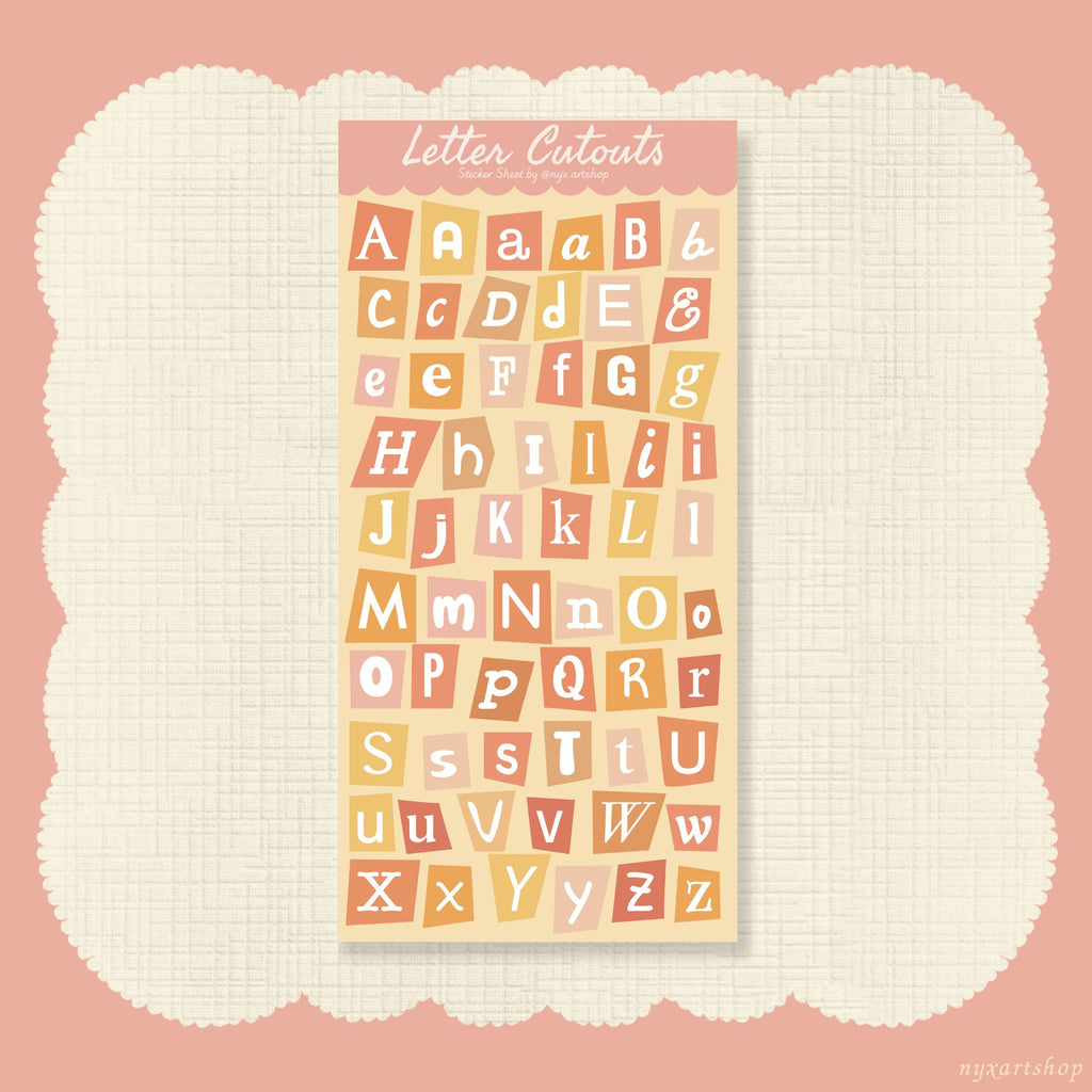 Letter Alphabet Cutouts | Sticker Sheet