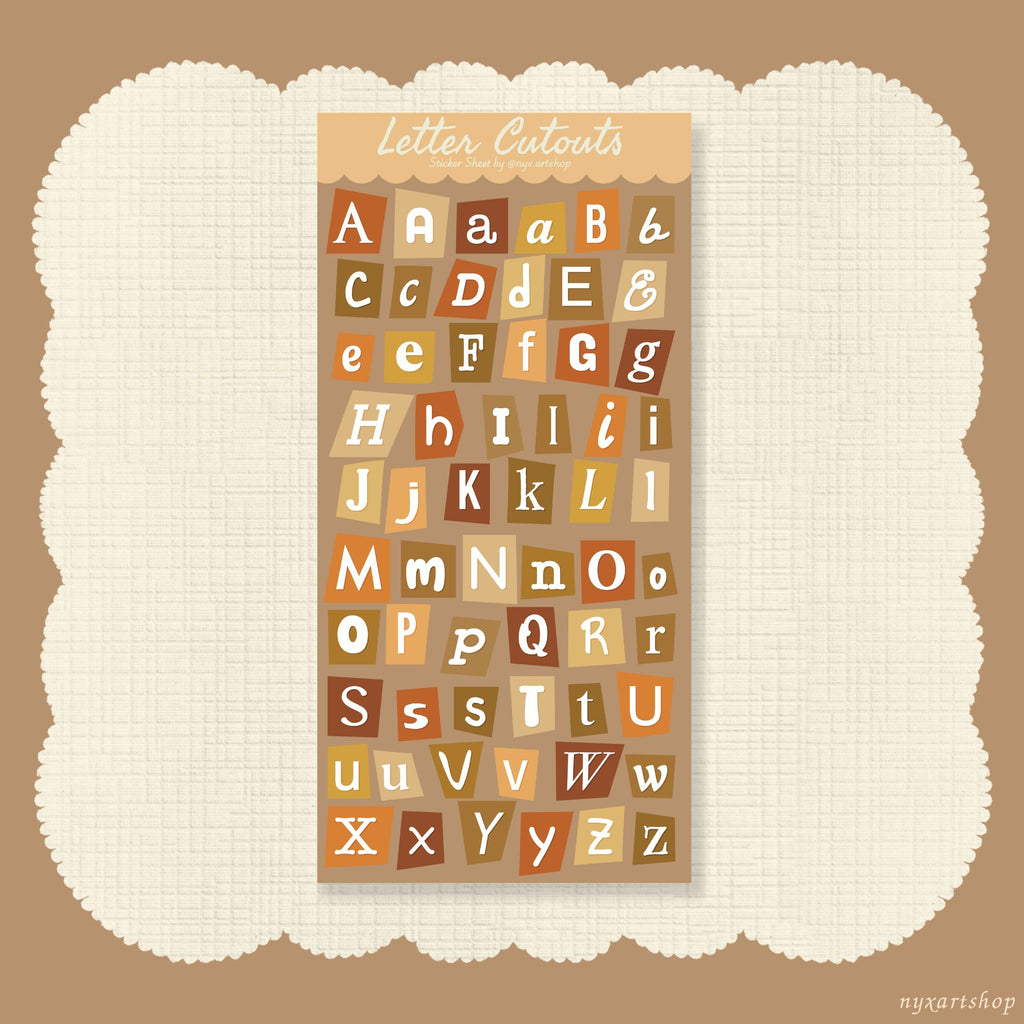 Letter Alphabet Cutouts | Sticker Sheet