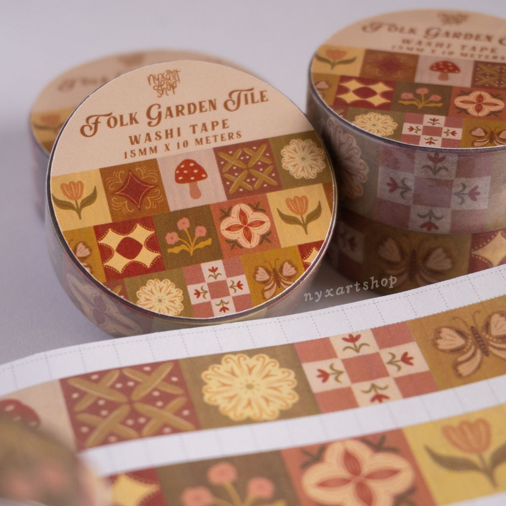 Folk Garden Tile Washi Tape