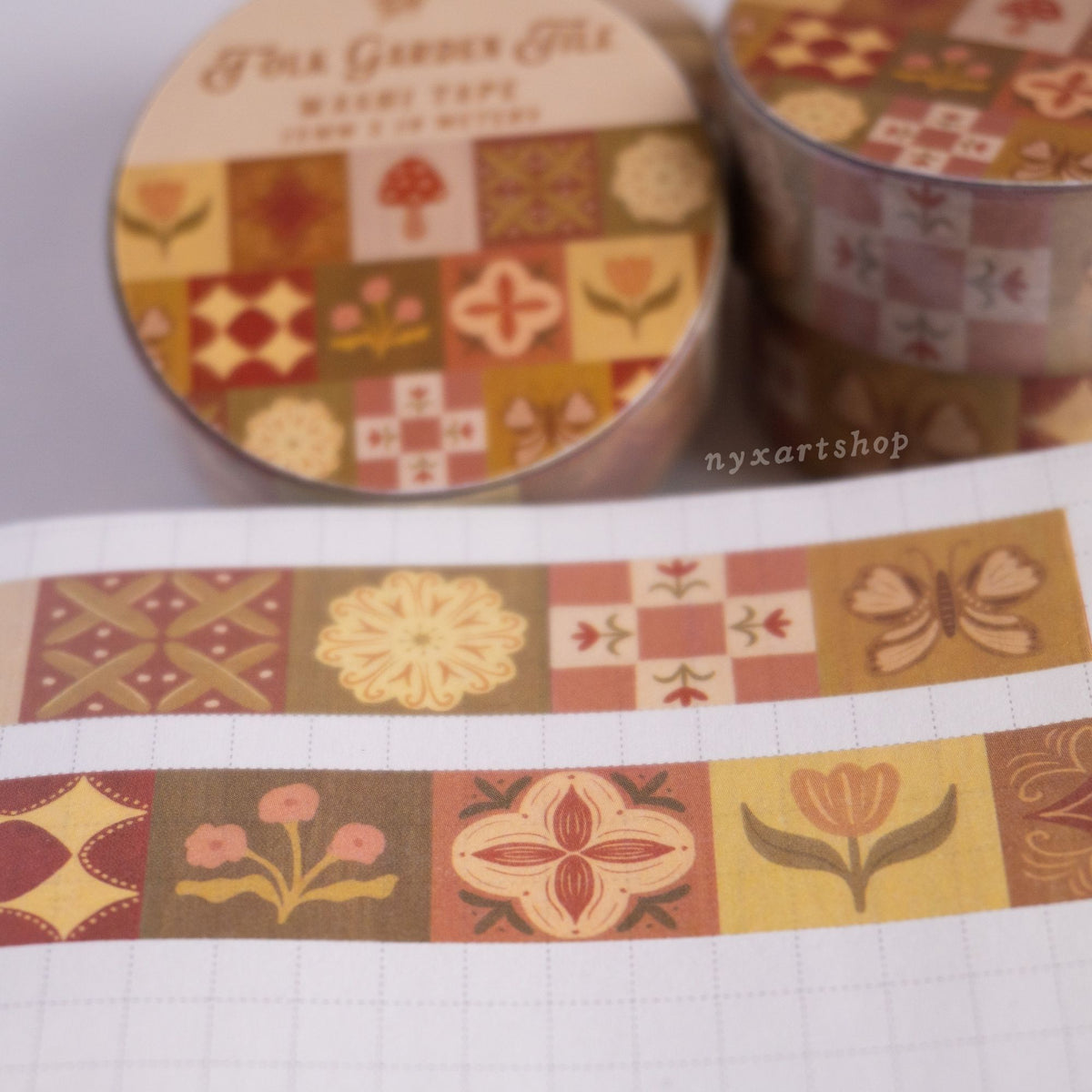 Folk Garden Tile Washi Tape