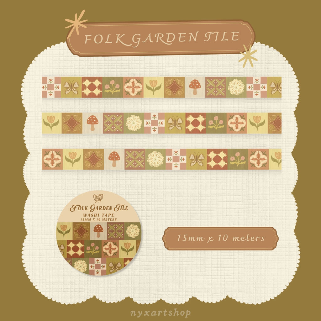 Folk Garden Tile Washi Tape