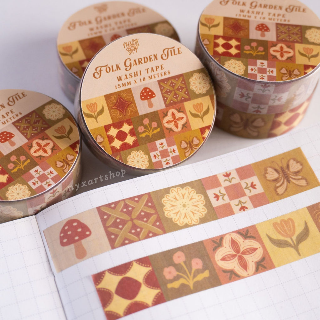 Folk Garden Tile Washi Tape