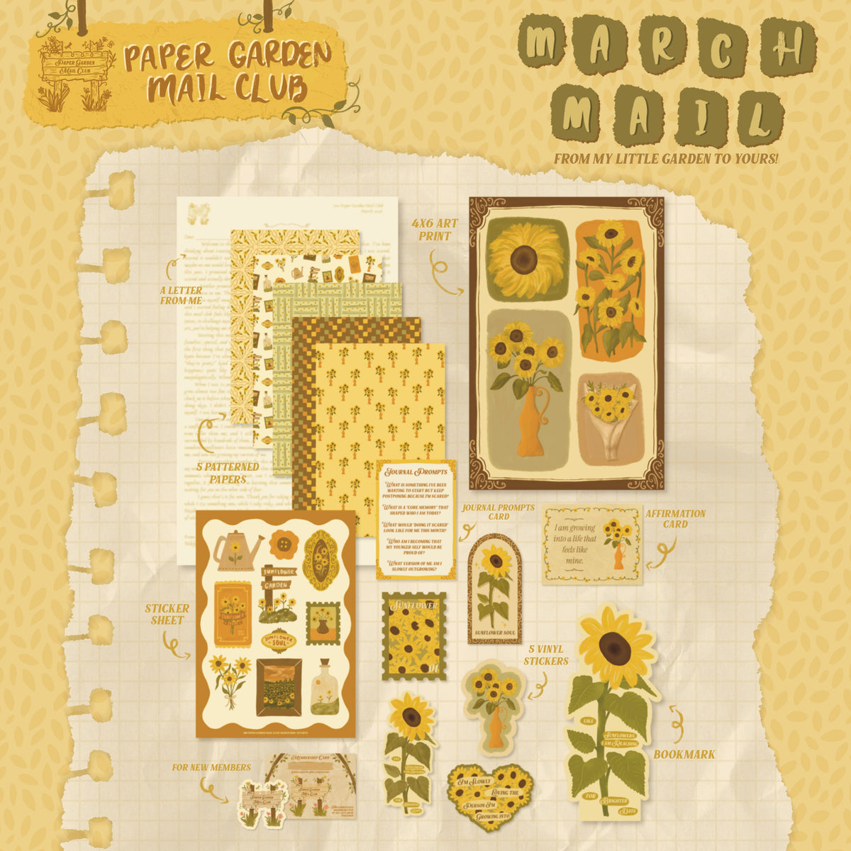 Sunflower: Edition 01 Paper Garden Mail Club (March 2026)